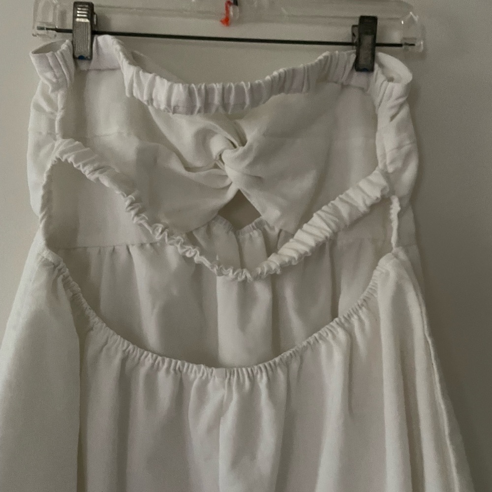 Women Summer Dresses Sleeveless White With Pockets. Fits like XL - Picture 11 of 12